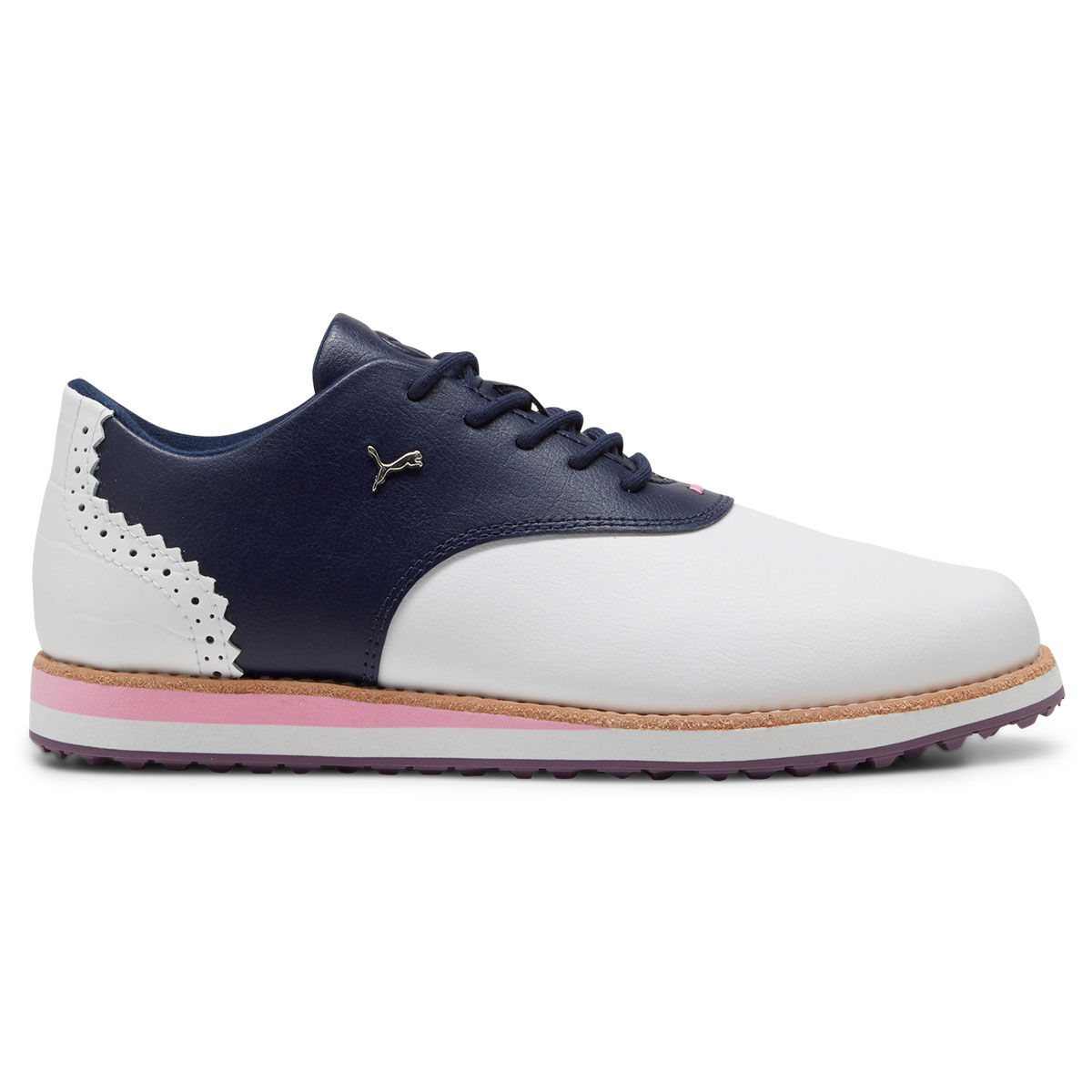 PUMA Womens Avant Waterproof Spikeless Golf Shoes, Female, White/deep navy, 4 | American Golf von PUMA Golf