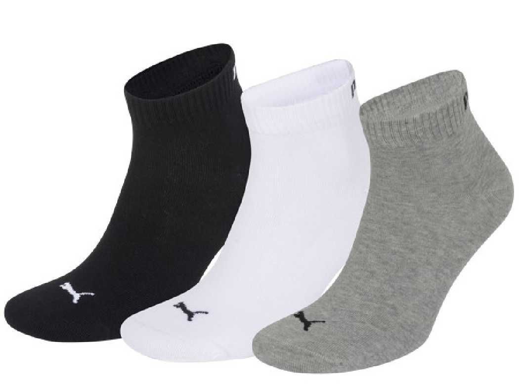 3 Paar Puma Sneaker Quarter Socken Gr. 35 - 49 Unisex für Damen Herren Füßlinge von Puma