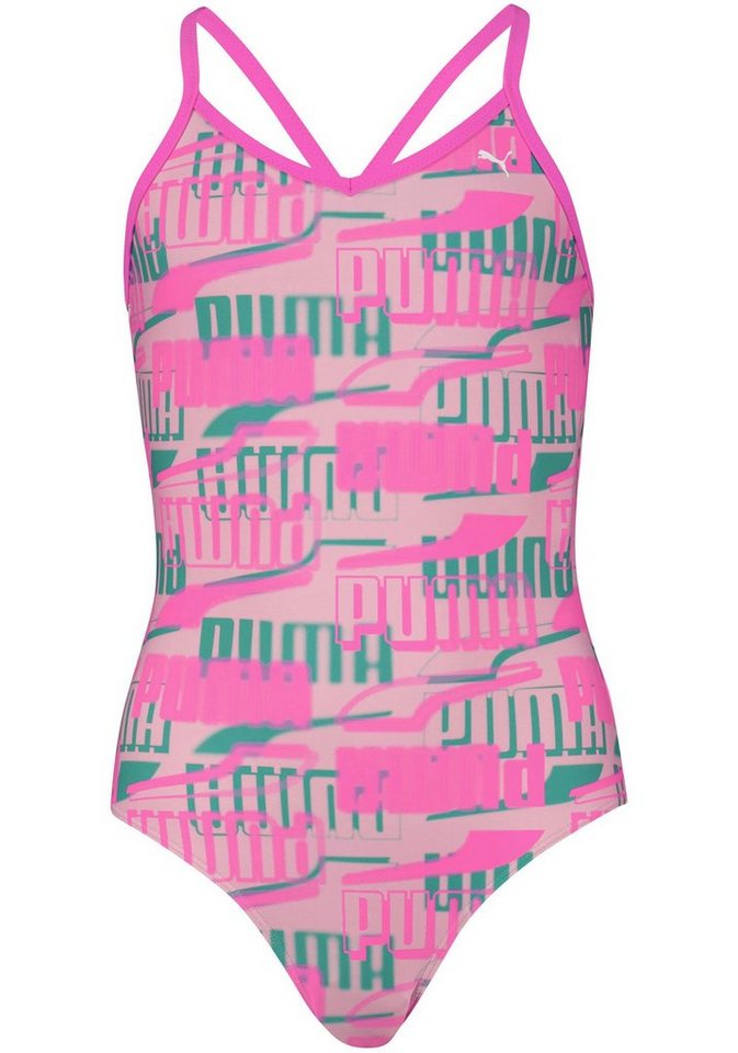 PUMA Badeanzug Mädchen-Schwimmanzug mit allover Logoprint von PUMA