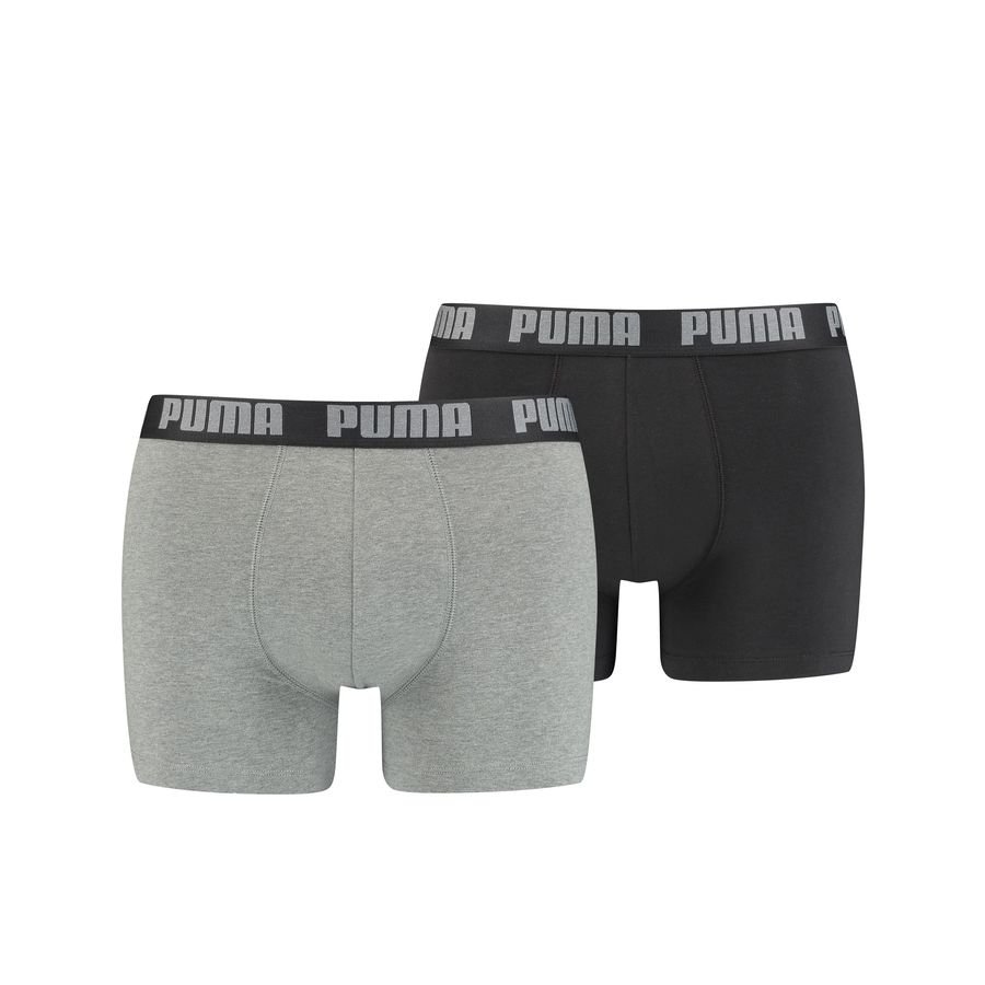 PUMA Boxer Shorts Basic 2-er Pack - Grau/schwarz, Größe Large von PUMA