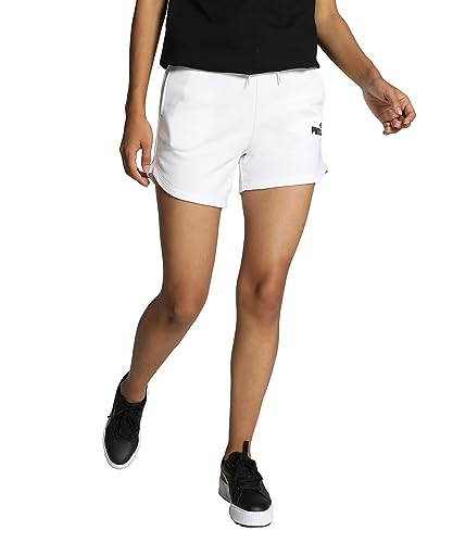 PUMA ESS 5" High Waist Shorts TR┃Sporthose für Damen, Weiß, L von PUMA