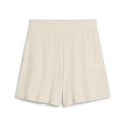 PUMA Damen ESS Elevated High-Rise Rib Shorts 5" Gestrickte Shorts, Alpine Snow, L von PUMA