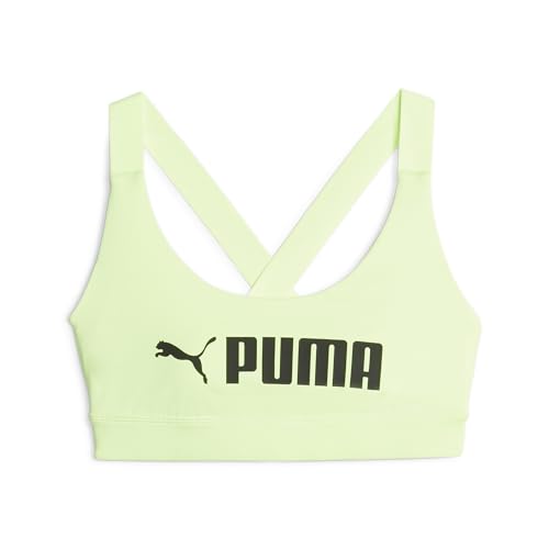 PUMA Damen Mid Impact Fit BH Unterwäsche-Oberteil, Speed Green Black, M von PUMA