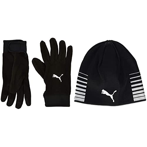 PUMA Erwachsene teamLIGA 21 Winter Gloves Handschuhe, Black, M/L & Unisex Liga Reversible Beanie M TZE, Puma Black, Einheitsgröße EU von PUMA