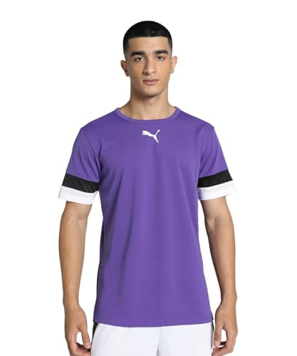 PUMA Herren Fußball Teamrise Trikot Lila Schwarz Weiß Gr L T-Shirt, Weiß, L EU von PUMA