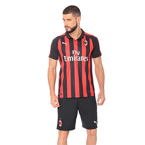 PUMA Herren AC Milan Home Replica SS with Sponsor Logo Trikot, Tango Red Black, XXL von PUMA