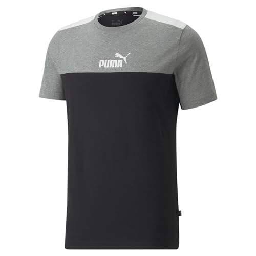 PUMA Herren ESS+ Block Tee T-Shirt, schwarz, XL, Rot, S-L, 847426 von PUMA