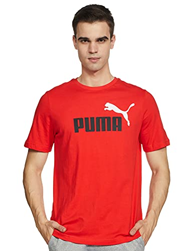 PUMA Herren T-Shirt - ESS+ Essentials 2 Col Logo Tee, Rundhals, Kurzarm, Uni Rot M von PUMA