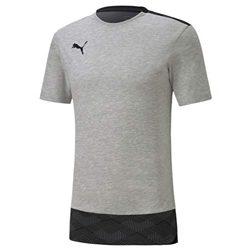 PUMA Herren teamFINAL 21 Casuals Tee T-Shirt, Light Gray Heather, M von PUMA