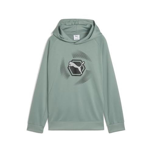 PUMA Jungen Active Sports Graphic Poly Hoodie B Kapuzenpullis, Green Moon, 140 EU von PUMA