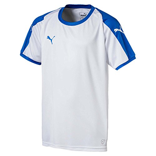 PUMA Kinder LIGA Jersey Jr T-shirt, White-Electric Blue, 140 von PUMA