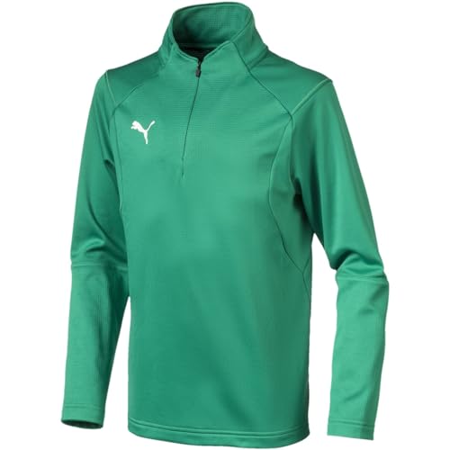 PUMA Kinder LIGA Training 1/4 Zip Top Trainingspulli, Pepper Green White, 176 von PUMA