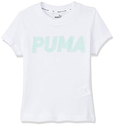 PUMA Mädchen Modern Sports Logo Tee G Kurzärmeliges T-Shirt, weiß, 38 von PUMA