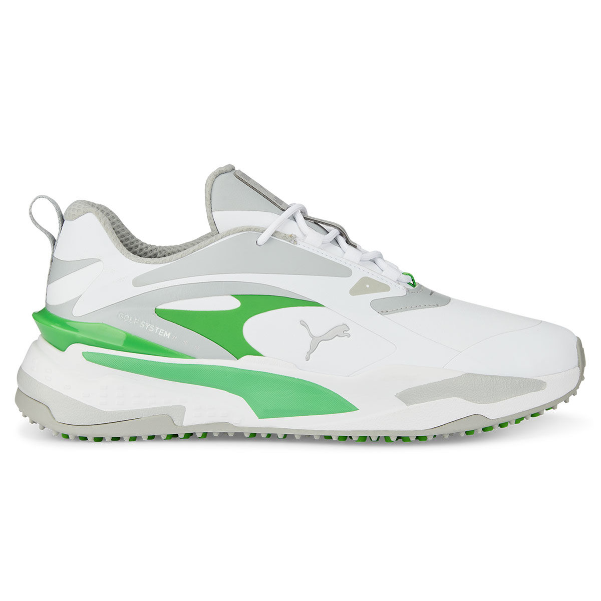 PUMA Men's GS-Fast Waterproof Spikeless Golf Shoes, Mens, White/high rise/green, 7 | American Golf von PUMA