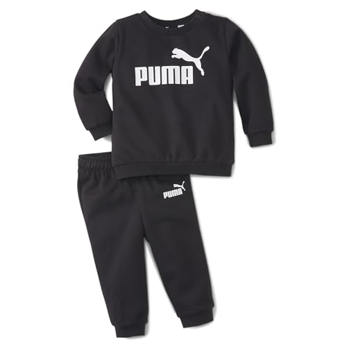 PUMA Unisex Baby Minicats Ess Crew Jogger Fl Jogginganzug, Cotton black, 86 von PUMA