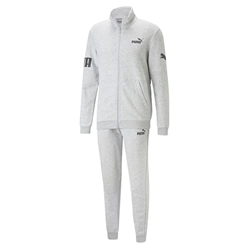 PUMA Power Sweat Suit Tr Cl Poly-Anzug, Grau-Light Gray Heather, M von PUMA