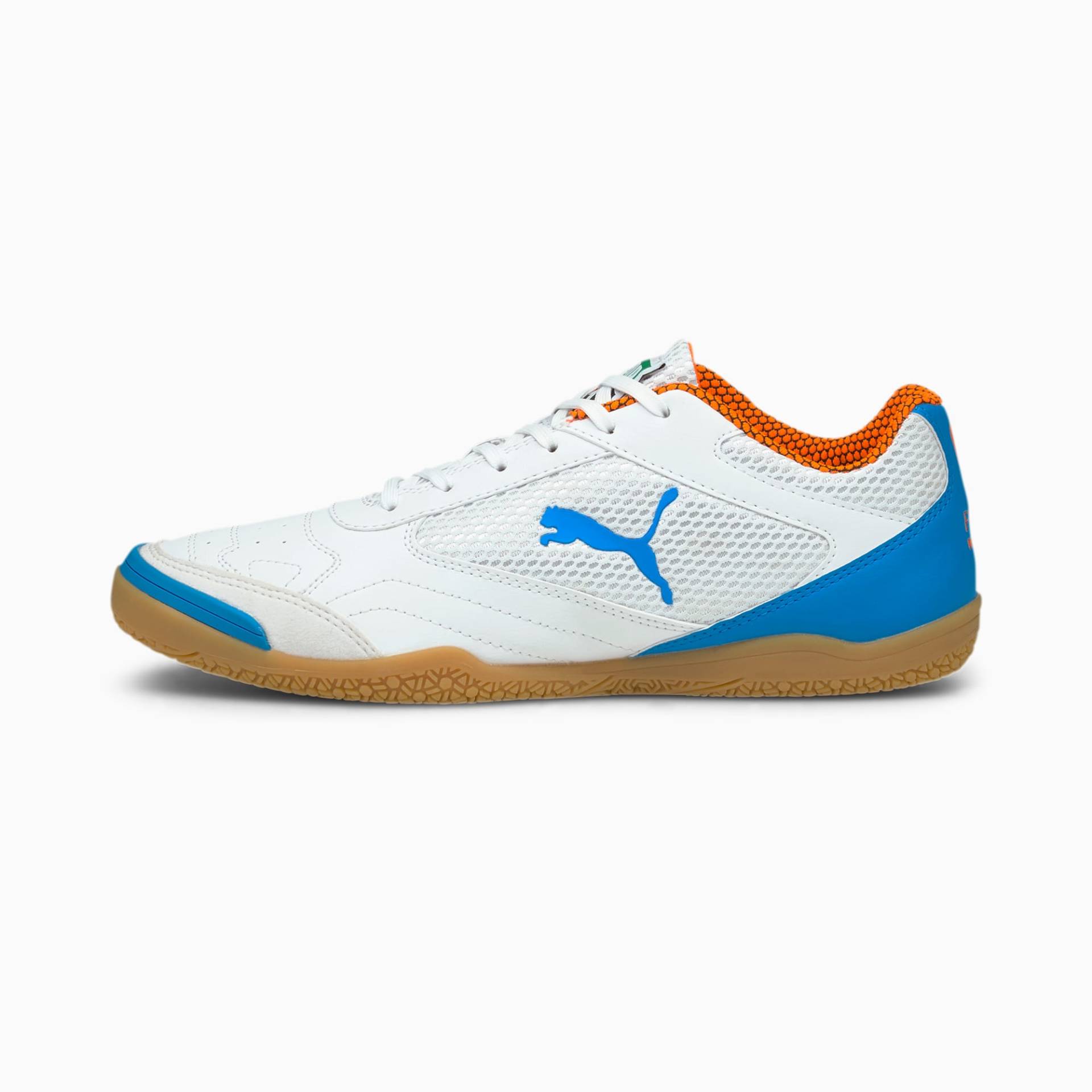 PUMA Pressing Futsalschuhe | Mit Aucun | Orange/Blau/Weiß | Größe: 40.5 von PUMA