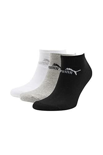 PUMA Sneaker Invisible Sneaker Boot Socken (3er Pack) - Grau/Weiß/Schwarz, EU-35-38 von PUMA