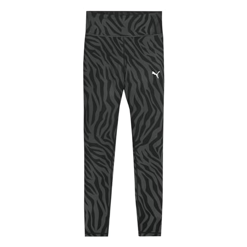 PUMA Unisex Train Fav Hw 7/8 Tight Aop Strumpfhose, Flaches Dunkelgraues Zebramuster, S EU von PUMA