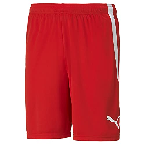 PUMA Teamliga Shorts, Rot Red und Weiß White, S von PUMA