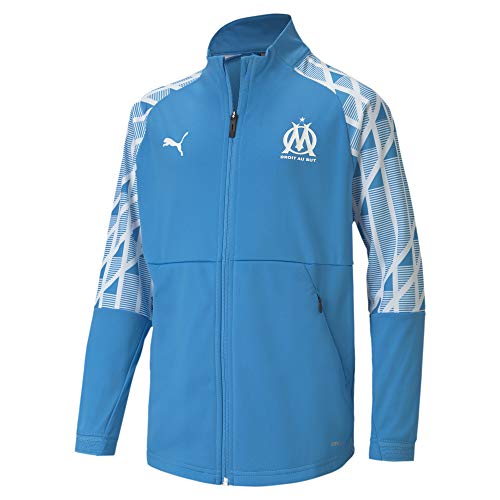 PUMA Jungen Olympique Marsella Temporada 2020/21-Stadium Jacket Jr Bleu Azur Whit Weste, rot, 128 von PUMA