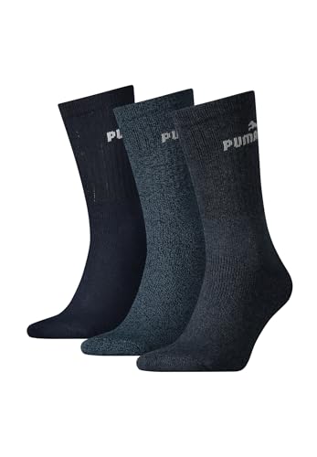 Puma - Unisex Sport Socken 3er Pack, Mehrfarbig (blau / grau), 35-38 von PUMA