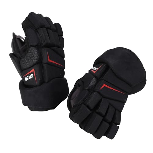 PUNELE 1-Paar-Eishockey-Handschuhe Atmungsaktiver Finger schützender hoch sitzender Nylon-Stoff Eva-Schaum-Hockey-Handschuhe für Hockeyspieler (10 Zoll) von PUNELE