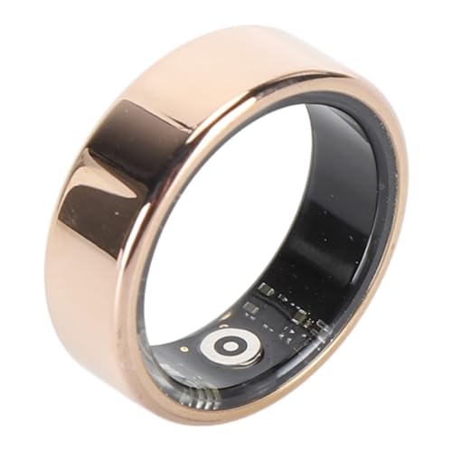 Smart Ring, IP68 Wasserdichter Bluetooth 5.0 Fitnessring für Männer und Frauen, Kompakter Magnetischer Lade Fernfotografie Schlaf Gesundheits Tracker, Größe 10 (Roségold) von PUSOKEI