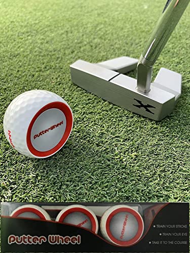 PUTTERWHEEL Golfball Putting Trainingshilfe (3 Stück) - Golf-Trainingssystem für Übungsgrün oder Matte - Golf-Putting-Genauigkeitstrainer mit sofortigem Feedback von PUTTERWHEEL