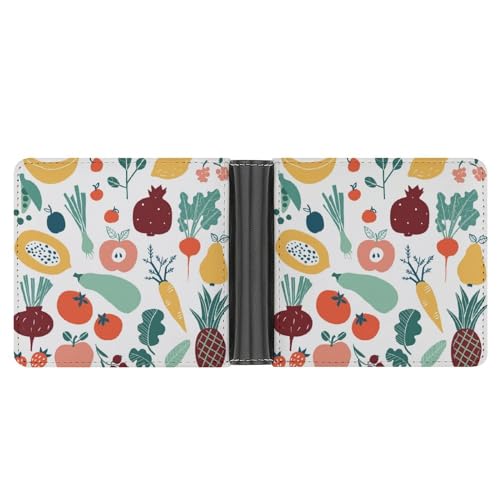PWIKJZ Brieftasche Früchte Und Gemüse Herren Bifold Geldbörsen Portable Leder Geldbörse Kartenhalter von PWIKJZ