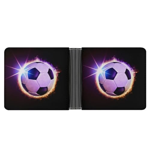PWIKJZ Brieftasche Fußball Herren Bifold Geldbörsen Portable Leder Geldbörse Kartenhalter von PWIKJZ