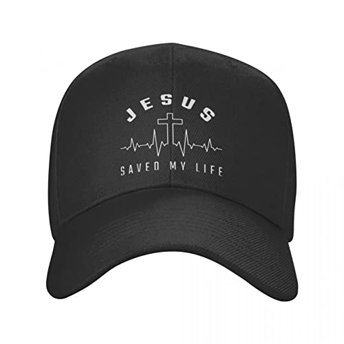 Baseball Cap Punk Jesus Saved My Life Baseball Cap für Herren Damen verstellbar Faith Dad Hat Sun Protection Snapback Hats von PXHDZDG@
