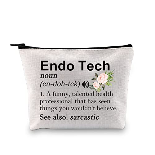PXTIDY Endoscopy Tech Gift Endo Tech Definition Kosmetiktasche Krankenschwester Endoskopy Survival Kit Endo Techniker Abschluss Geschenk GI Gastroenterologie Tasche, beige von PXTIDY