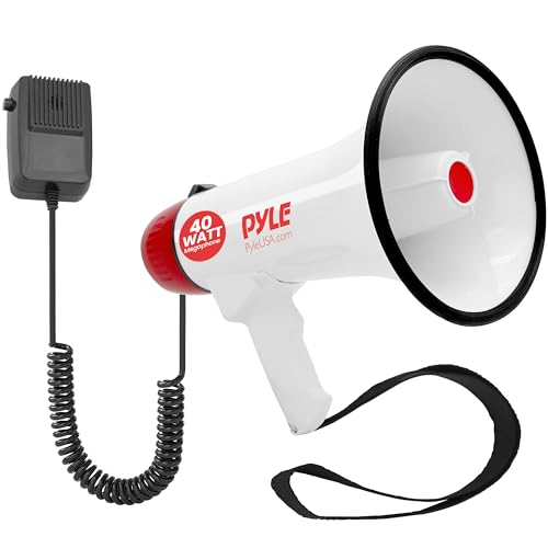 Pyle Megafon Profi-Akku mit Hand Mikrofon Sirene und Aux-In für iPod MP3-Geräte 40 Watt, PMP48IR von Pyle