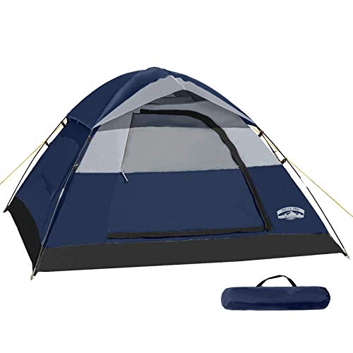 Pacific Pass Unisex-Erwachsene 2-Personen-Familienkuppel Zelt mit abnehmbarem Regenschutz, einfacher Aufbau für Camping, Rucksackreisen, Wandern, Outdoor, Marineblau, 82.7 47.2" von Pacific Pass