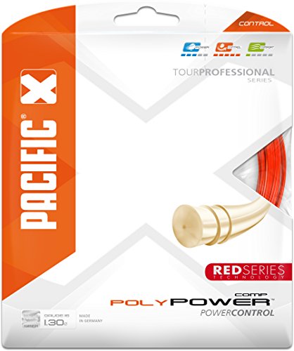 pacific Tennissaite Poly Power COMP Red Series - 12.20m-Garnitur, natur, 1.30mm/16, PC-2068.00.24 von Pacific