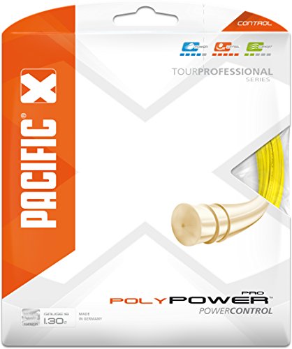 Pacific Poly Power PRO-12.20m-Garnitur Tennissaite, gelb, 1.30mm/16 von Pacific