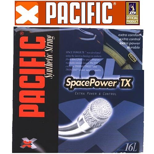 pacific Tennissaite Space Power TX - 12.20m-Garnitur, natur, 1.28mm/16L, PC-2130.00.00 von Pacific