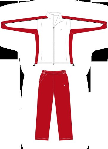 pacific Textilien X4 Team Tracksuit Jacket Dry-Feel, weiss/ rot, L, PC-7617.19.24 von Pacific