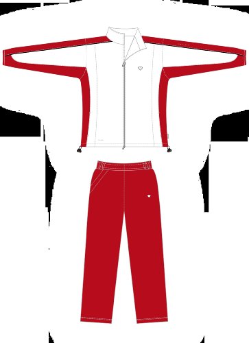 pacific Textilien X4 Team Tracksuit Jacket Dry-Feel, weiss/ rot, M, PC-7617.17.24 von Pacific