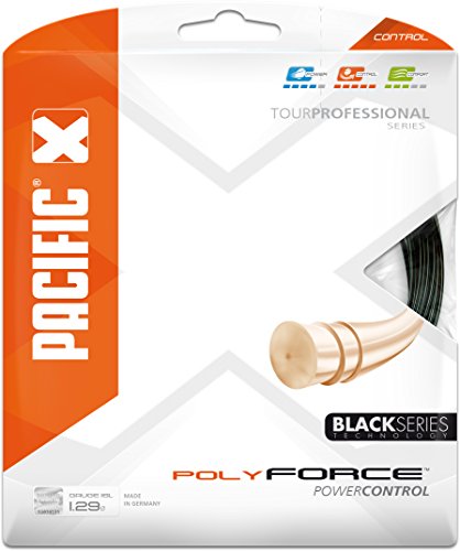 pacific Tennissaite Poly Force Black Series - 12.2m Set, schwarz, 1.29mm/16L, PC-2074.00.12 von Pacific