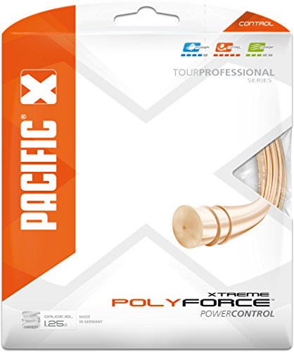 pacific Tennissaite Poly Force Xtreme - 12.20m-Garnitur, light-orange, 1.25mm/16L, PC-2076.00.50 von Pacific