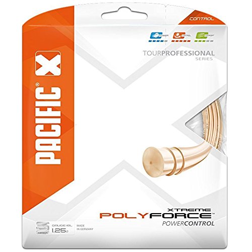 pacific Tennissaite Poly Force Xtreme - 12.20m-Garnitur, light-orange, 1.30mm/16, PC-2077.00.50 von Pacific