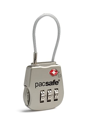 Pacsafe Prosafe 800 combination cable padlock, Gepäckschloss, 8 cm, Silver, 10250705 von Pacsafe