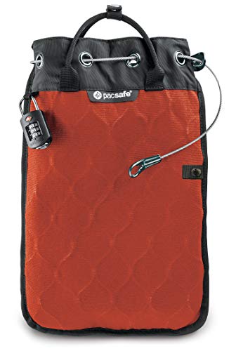 Pacsafe Travelsafe 12L - Mobiler Safe mit TSA-Zahlen Schloß, Trage-Tasche mit Anti-Diebstahl Technologie, 12 Liter Volumen, Orange/Orange von Pacsafe
