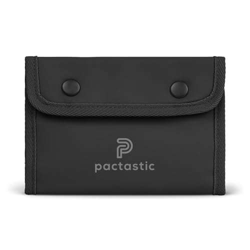 Pactastic Reisepass-Geldbörse mit 6 Kartenfächern & geschütztem Münzfach | 100 g Leichter Reisegeldbeutel für Pässe & Bargeld aus wasserabweisendem veganem Tech-Material | 17,5 x 2,5 x 13 cm von Pactastic