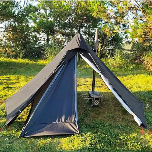 Pyramidenzelt Mit Kaminloch, Ultraleichtes, Wasserdichtes Indisches Hot-Zelt Für 1–2 Personen Im Freien von PacuM