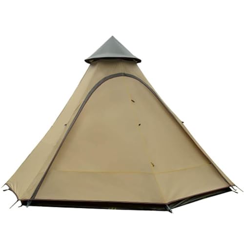 Tipi Waterproof Double Layer Outdoor Tent Thickened Family Camping Tent Indian Tent Pyramids with Fixed Ground Sheet Suitable for Wilderness von PacuM