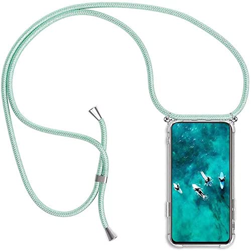 Paekear Handykette Handyhülle für Sony Xperia 10 IV Hülle, Smartphone Necklace Hülle mit Band - Transparent Schutzhülle Stossfest - Schnur mit Case zum Umhängen in Grün von Paekear