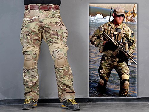 Paintball-Ausrüstung Menschen Militärische Paintball-Kriegsspielhose Combat Gen3 Taktische Hose mit Knieschützern Multicam MC, Multicam von Paintball Equipment